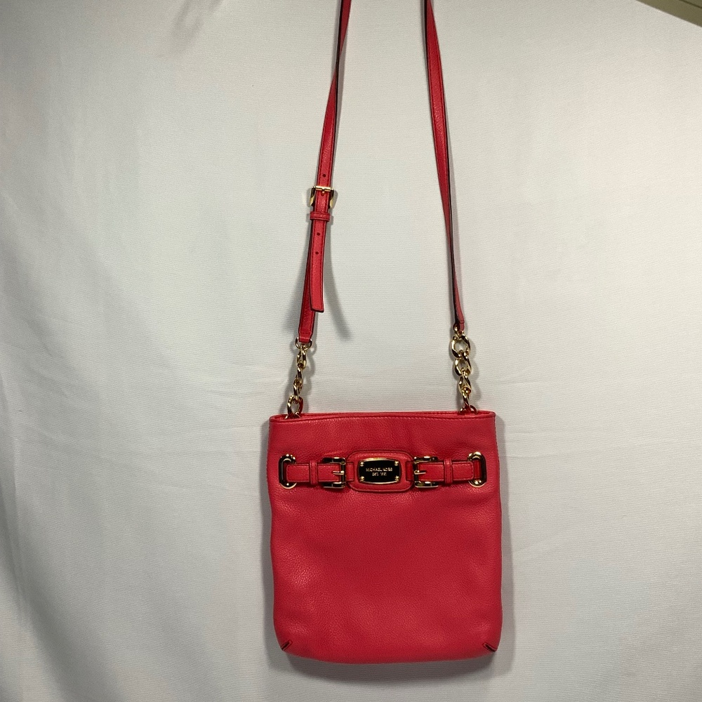 Michael Kors Salmon Pink Leather Crossbody - Picture 3 of 16